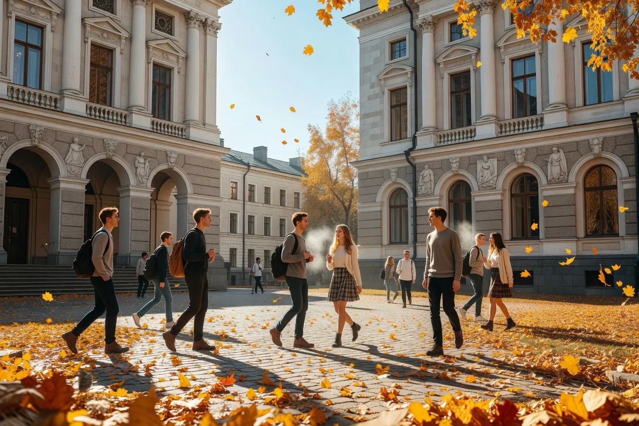 Campus universitaire russe - batiment principal de l'Universite de Moscou MGU