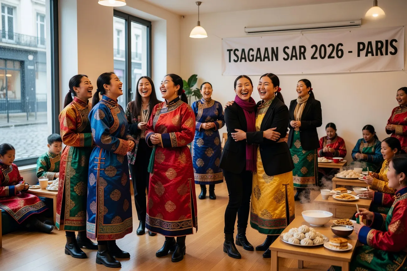 Femme mongole et communauté mongole en France - celebration du Tsagaan Sar